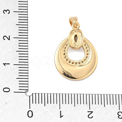 Brass Micro Pave Clear Cubic Zirconia Pendants KK-G556-01G-01-1