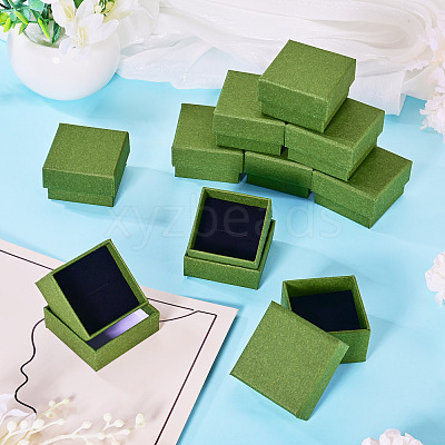 12Pcs Cardboard Paper Jewelry Storage Boxes with Sponge CON-TA0001-43A-1