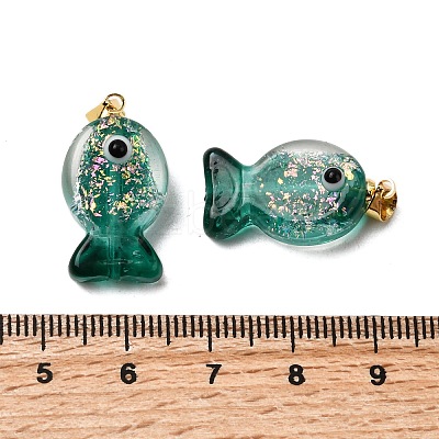 Handmade Dichroic Foil Lampwork Pendants DICH-G001-01G-05-1