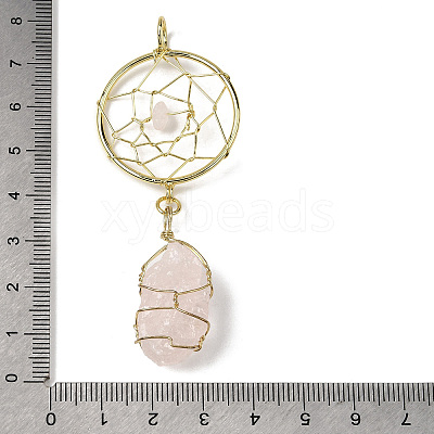 Raw Rough Natural Mixed Gemstone Coppwer Wire Wrapped Big Pendants G-G314-02G-1