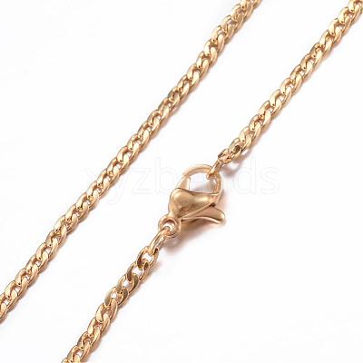 304 Stainless Steel Curb Chain Necklaces NJEW-P147-05G-1