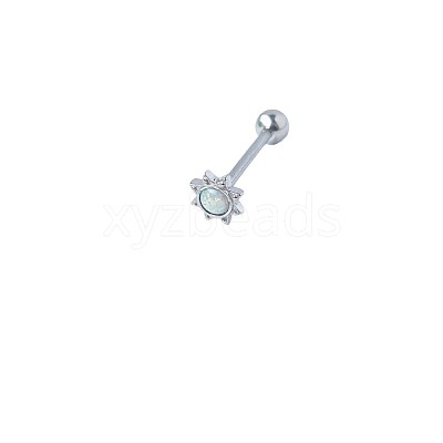 Sun 316L Surgical Stainless Steel with Synthetic Opal Tongue Rings FS-WGFD6E3-03-1