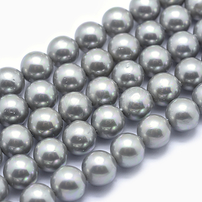 Shell Pearl Beads Strands X-BSHE-L026-05-8mm-1