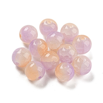 Transparent Spray Painting Crackle Glass Beads GLAA-L046-01A-11-1