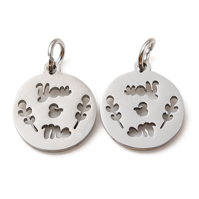 Non-Tarnish 304 Stainless Steel Charms STAS-D050-07P-13-1