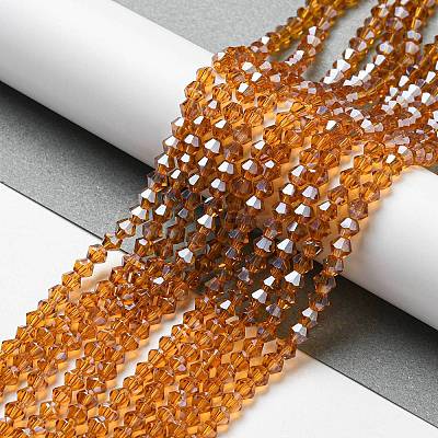 Transparent Electroplate Glass Beads Strands EGLA-A039-T3mm-A28-1