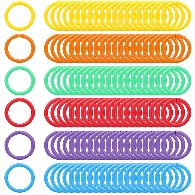 120Pcs 6 colors Plastic Loose Leaf Book Binder Rings KY-CP0001-25B-1