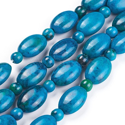 Natural Chrysocolla Beads Strands X-G-F647-07-1