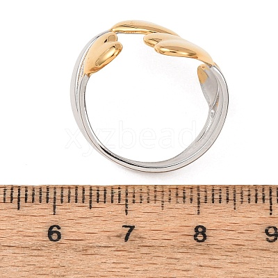 304 Stainless Steel Open Cuff Rings for Women RJEW-K321-01E-1