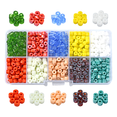 800Pcs 10 Colors Glass Beads GLAA-CJ0001-72-1