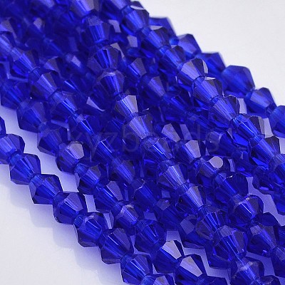 Faceted Bicone Glass Beads Strands EGLA-P017-3mm-08-1