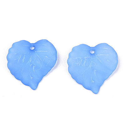 Transparent Frosted Acrylic Leaf Charms FACR-ZX003-01E-1