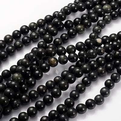 Natural Serpentine/Green Lace Stone Beads Strands X-GSR8mmC146-1