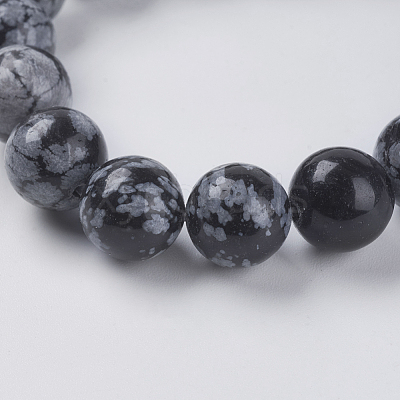 Natural Snowflake Obsidian Beads Strands G-G515-10mm-01-1