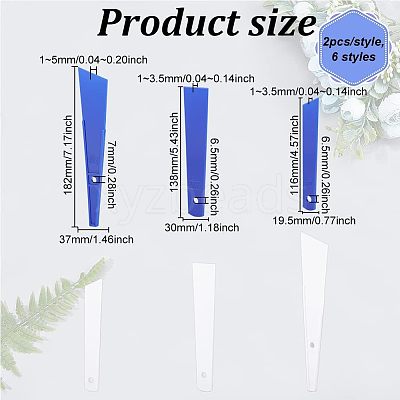 12Pcs 6 Style Plastic Scraper Tools AJEW-OC0003-72-1