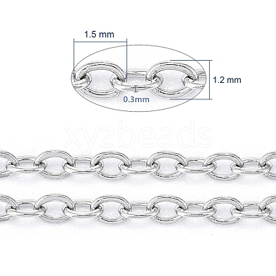 Tarnish Resistant 304 Stainless Steel Cable Chains CHS-F007-01P-A-1