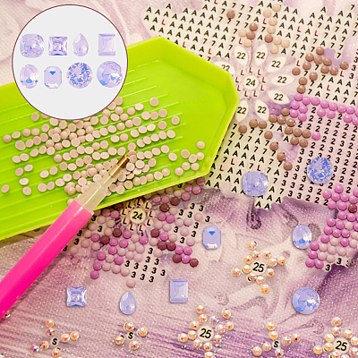40Pcs 8 Styles K9 Glass Rhinestone Cabochons MRMJ-DC0001-02-1