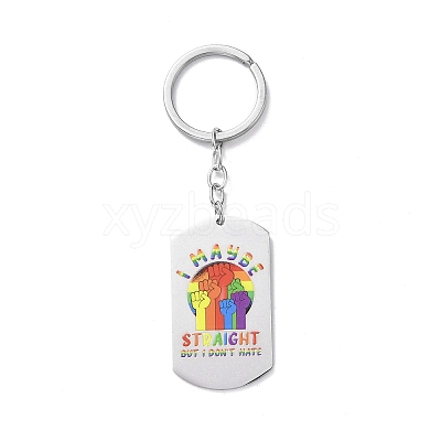 Pride Rainbow 201 Stainless Steel Keychain LS-KEYC-G051-01P-01-1