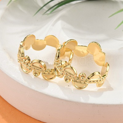 Brass Finger Rings for Women RJEW-B119-08G-1
