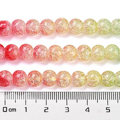 Spray Painted Crackle Glass Beads Strands DGLA-C002-8mm-06-1