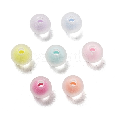 Frosted Transparent Acrylic Beads OACR-A032-14A-1