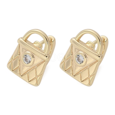 Brass & Glass Hoop Earrings EJEW-Q014-12G-1