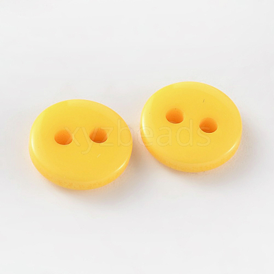 2-Hole Flat Round Resin Sewing Buttons for Costume Design BUTT-E119-14L-04-1