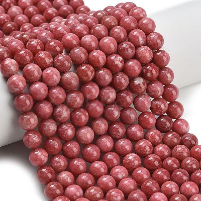 Natural Thulite Beads Strands G-C280-B17-8mm-1