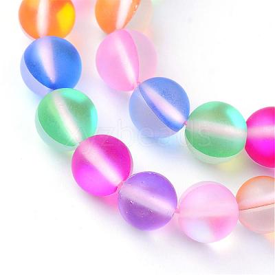 Synthetic Moonstone Beads Strands G-R375-12mm-A08-1