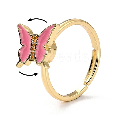Butterfly Fidget Ring for Anxiety Stress Relief RJEW-P024-01C-1
