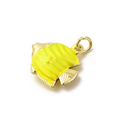 Brass Enamel Pendants KK-I378-13G-B-1