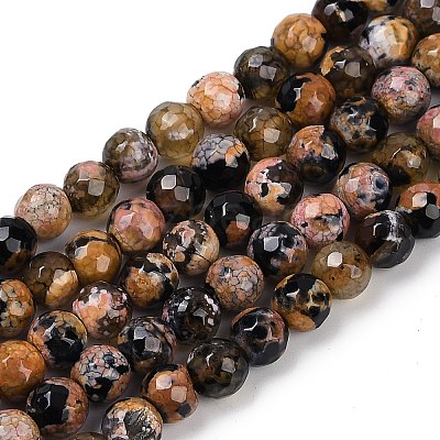 Natural Fire Crackle Agate Beads Strands G-C082-A01-45-1