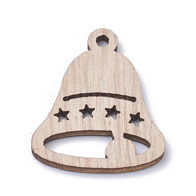 Undyed Wooden Pendants WOOD-S040-25-1