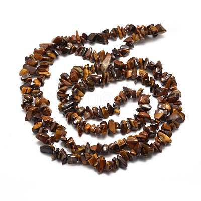 Natural Tiger Eye Chip Bead Strands G-M205-03-1