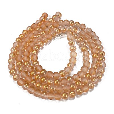 Frosted Transparent Glass Bead Strands GLAA-P065-6mm-02-1