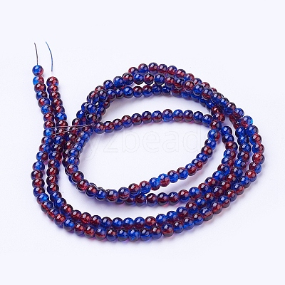 Spray Painted Crackle Glass Beads Strands CCG-Q002-4mm-12-1