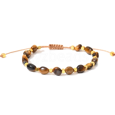 Natural Tiger Eye Braided Bead Bracelets PW-WGF95B2-04-1