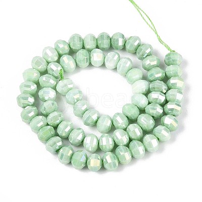 Anti-Tarnish Electroplate Glass Beads Strands GLAA-T025-8mm-19F-1