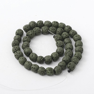 Natural Lava Rock Bead Strands X-G-L435-03-8mm-20-1