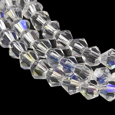 Transparent Electroplate Glass Beads Strands GLAA-F029-3mm-D13-1