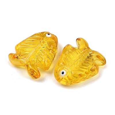 Transparent Glass Enamel Beads LAMP-U004-06P-1