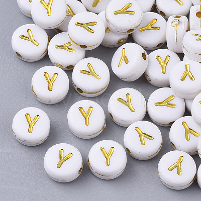 Plating Acrylic Beads PACR-R242-01Y-1