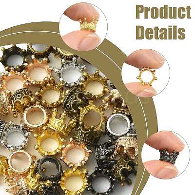 60Pcs 6 Colors Tibetan Style Alloy Beads FIND-FS0004-91-1