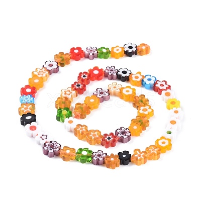 Handmade Millefiori Glass Bead Strands X-LAMP-J035-8mm-02-1