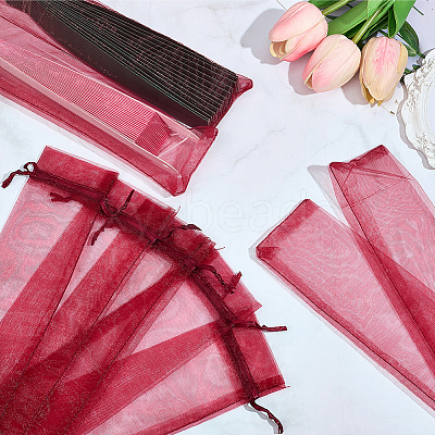 100Pcs Organza Drawstring Bags for Chinese Fan OP-GF0001-02C-1