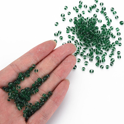 6/0 Transparent Two Tone Glass Seed Beads SEED-T006-01C-C09-1