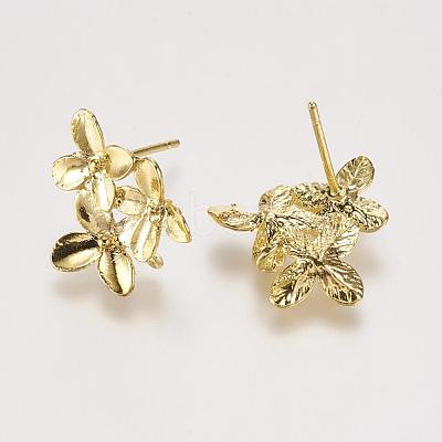 Rack Plating Brass Stud Earring Findings KK-P105-28-1
