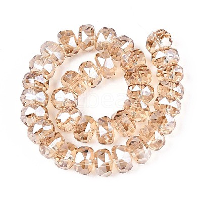 Electroplate Transparent Glass Beads Strands EGLA-N022-04A-D16-1