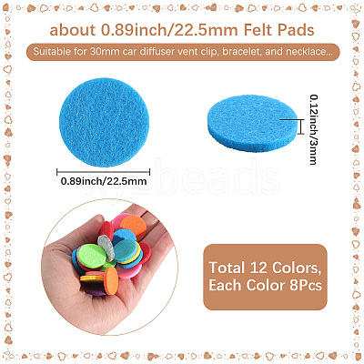 96Pcs 12 Colors  Fibre Perfume Pads DIY-SP0004-47A-02-1