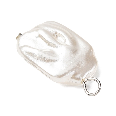 2Pcs ABS Plastic Imitation Pearl Pendants PALLOY-JF04415-1